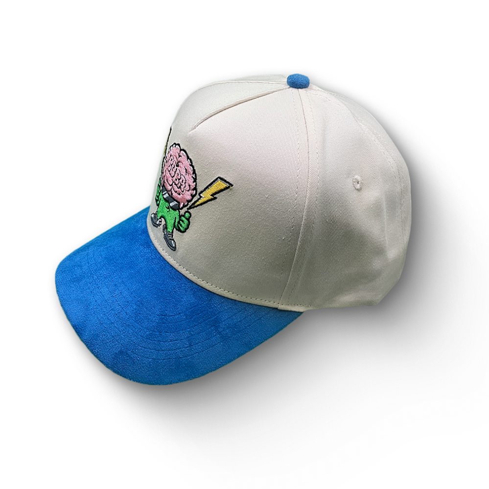 Classic Cotton Snapback – Beige & Blue