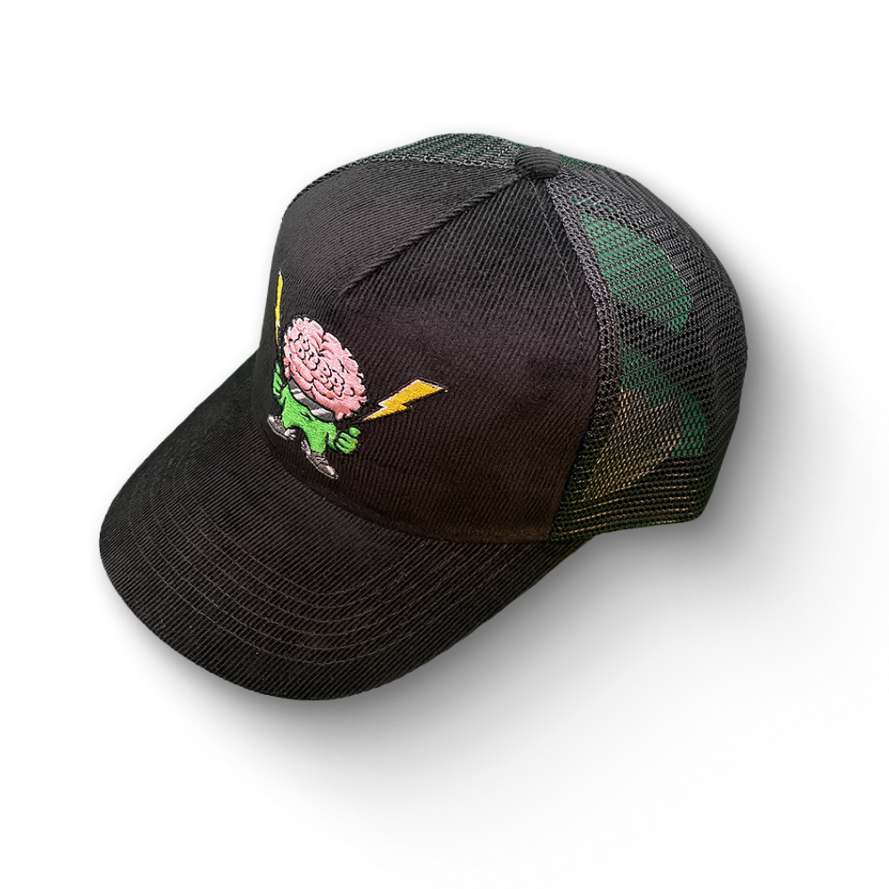 All-Black Corduroy Trucker Snapback