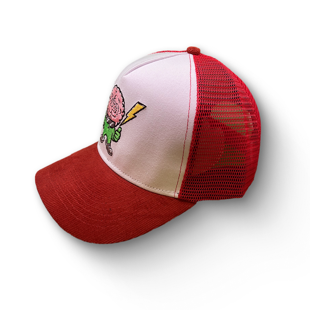 Retro Trucker Snapback – Red, White & Green Suede