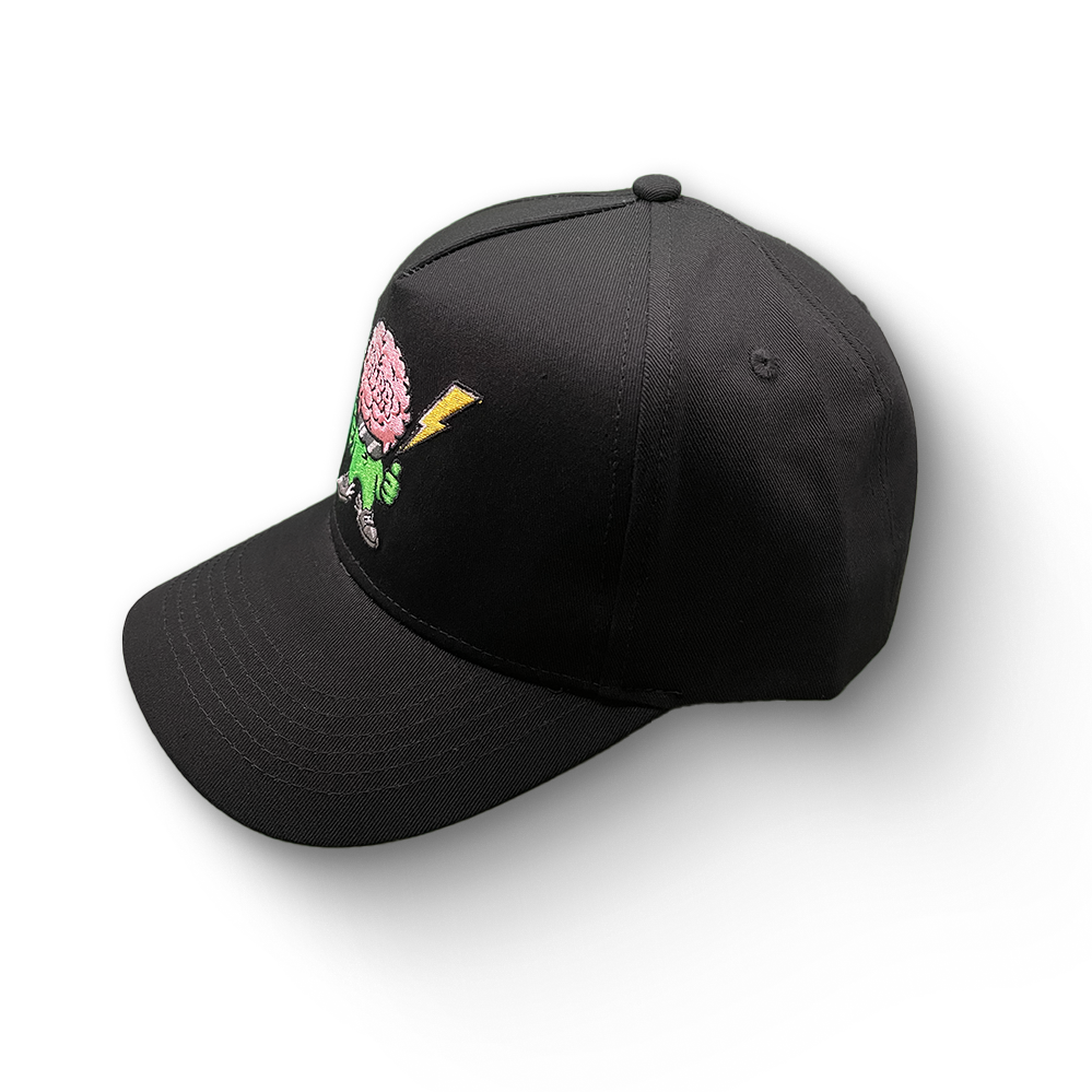 Classic Black Cotton Snapback with Grey Underbrim