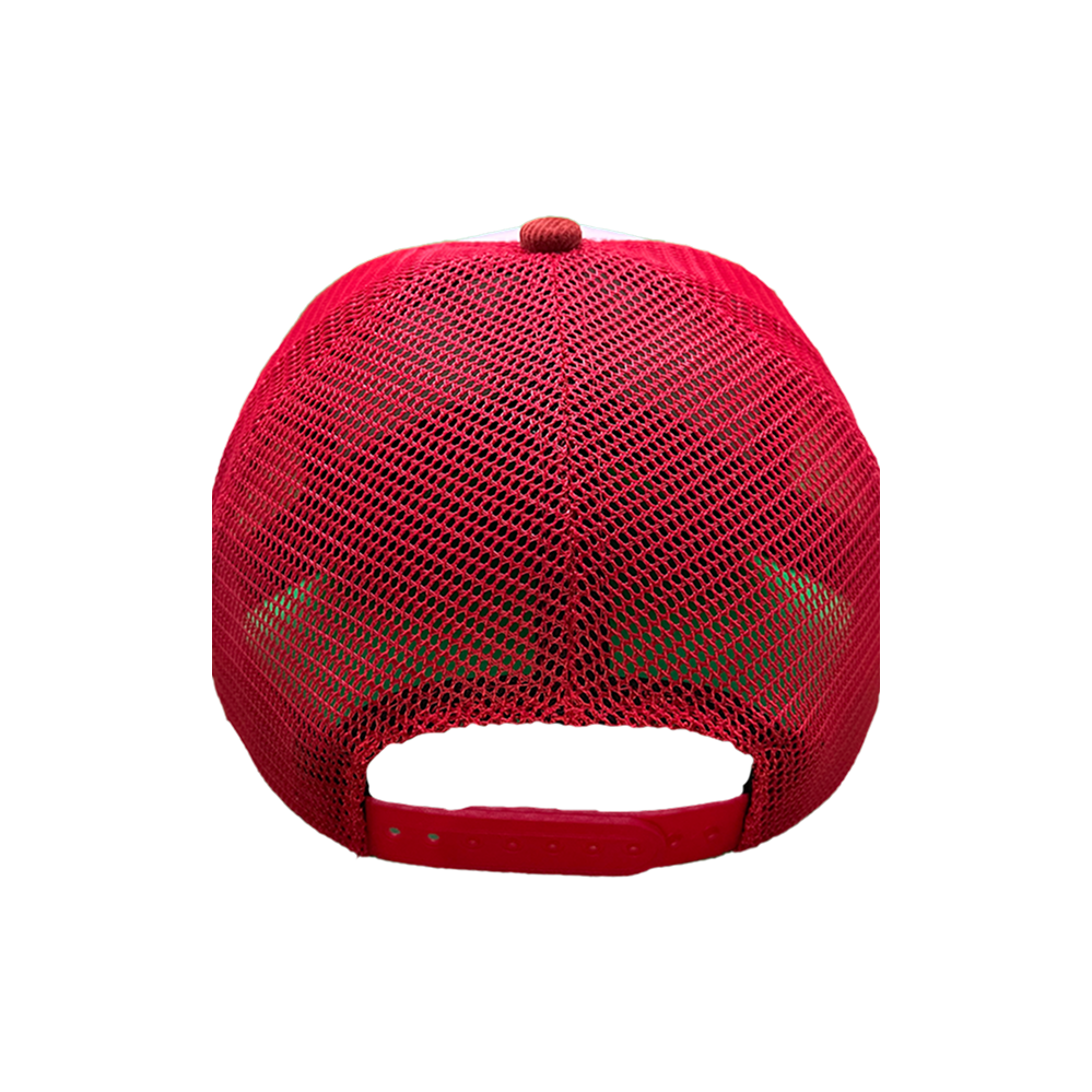 Retro Trucker Snapback – Red, White & Green Suede