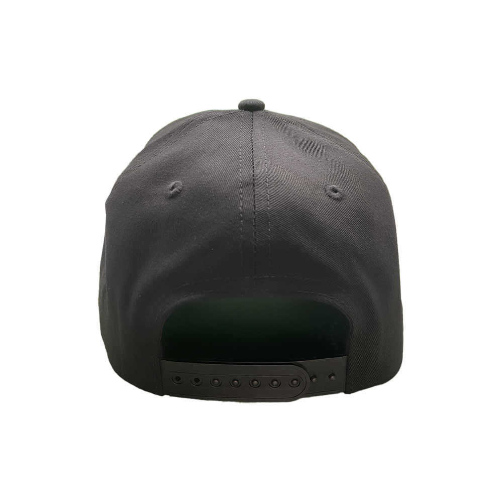 Classic Black Cotton Snapback with Grey Underbrim