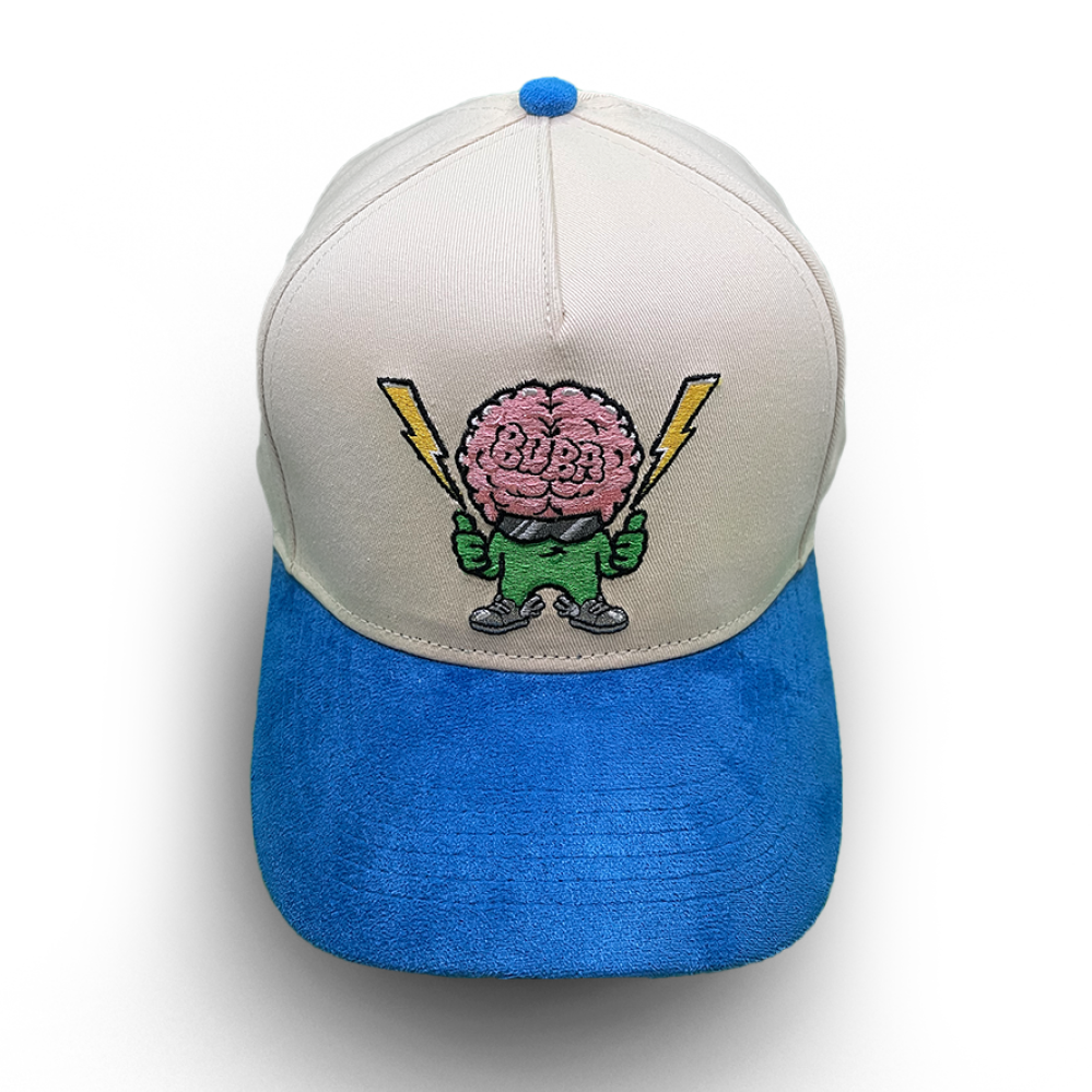 Classic Cotton Snapback – Beige & Blue