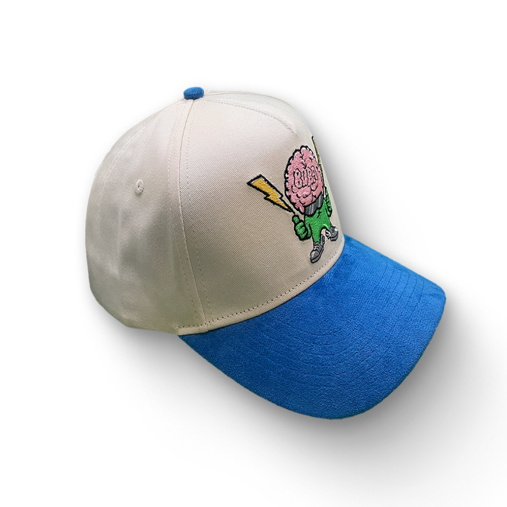 Classic Cotton Snapback – Beige & Blue