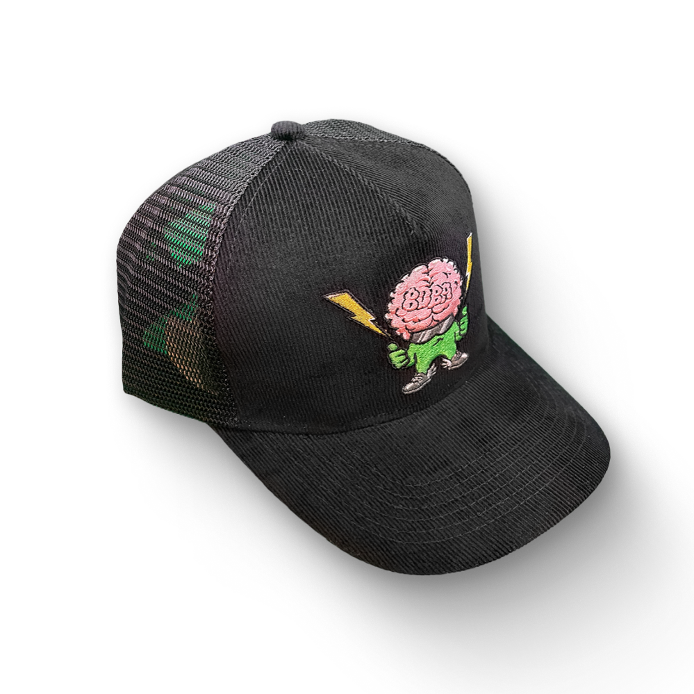 All-Black Corduroy Trucker Snapback