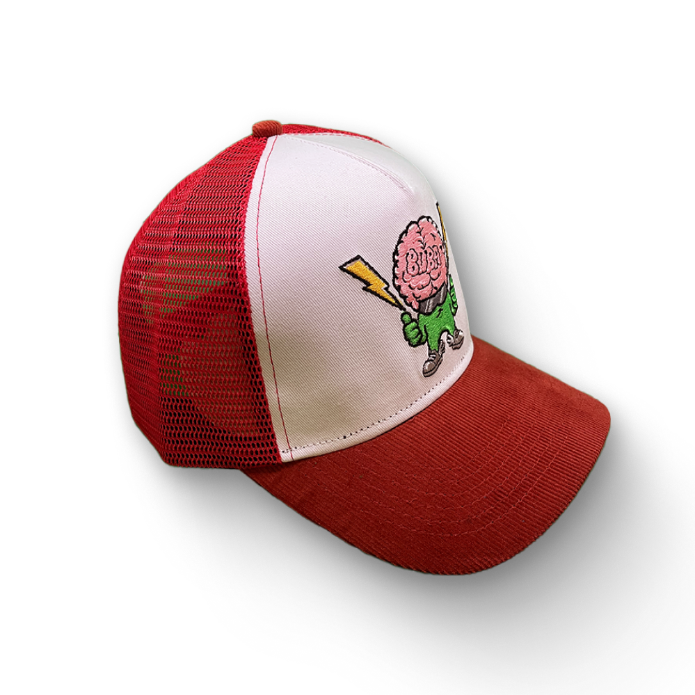 Retro Trucker Snapback – Red, White & Green Suede