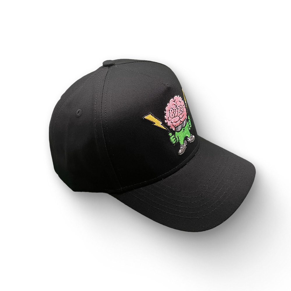 Classic Black Cotton Snapback with Grey Underbrim